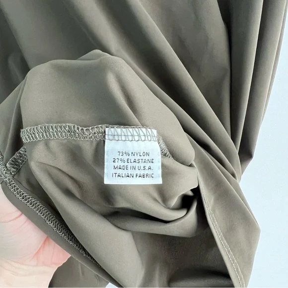 Bryn Walker XL Top Blouse Boxy Relaxed Fit Poncho Lagenlook Nylon Green Gray - Picture 8 of 8